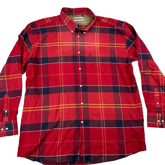 Barbour Other - NWD Barbour Regular Fit John Cardinal Red Tartan Check Button Up Shirt US Sz XL